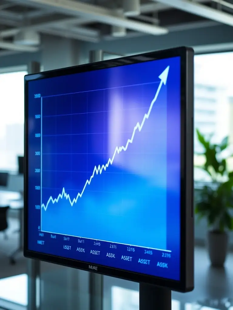 A graph showing upward financial growth, symbolising successful investment strategies and economic planning.