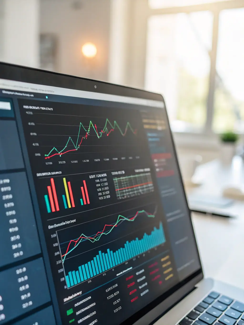 A secure online portal displaying financial data, emphasising accessibility and real-time insights for clients.